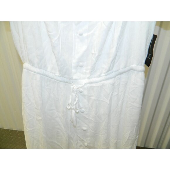 INC Womens White Gauze Dress XL With Lace Trimmed Hem & Button Details See Video - Picture 4 of 16